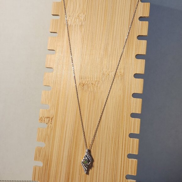 NIB VTG 925 5mm Real / Natural Ethiopian Fire Opal Pendant Necklace 16" - Picture 7 of 14